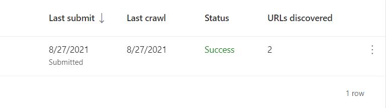 Bing URL process Success