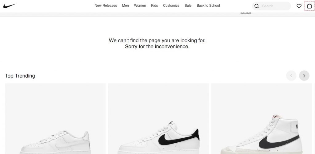 How To Customize Custom 404 Page in WordPress Nike 404 Page