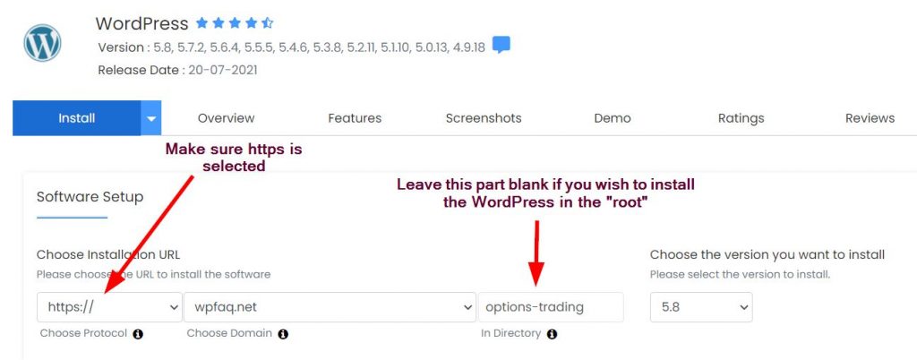 WordPress Install Step1a