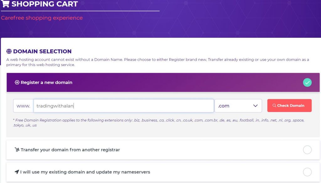 Domain Name Selection - HostArmada