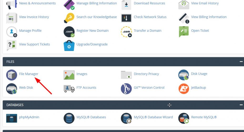 file manager within Cpanel
