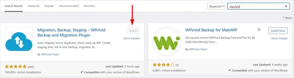 install wpvivid backup plugin