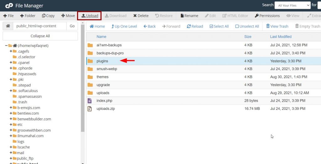 Filezilla - Upload Plugin