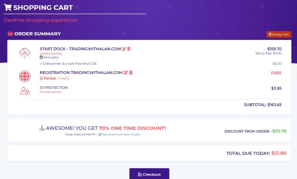 Hosting Order Summary 1