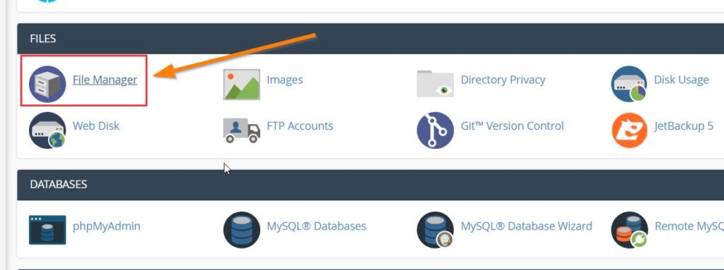 File Manager in CPanel HostArmada